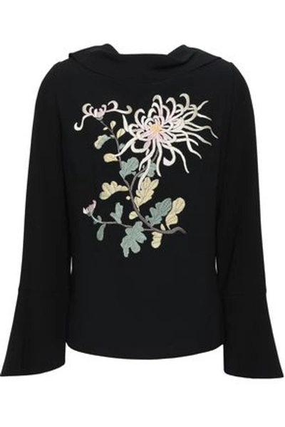 Peter Pilotto Woman Embroidered Cady Blouse Black