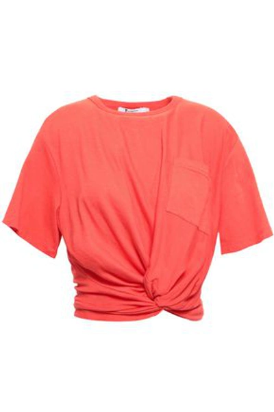 Alexander Wang T Woman Twisted Cotton-jersey T-shirt Tomato Red