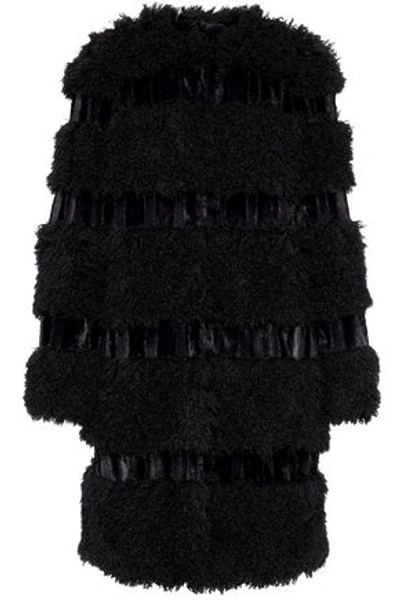 Anna Sui Paneled Faux Fur Coat In Black