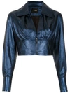 Andrea Bogosian Leather Jacket In Blue