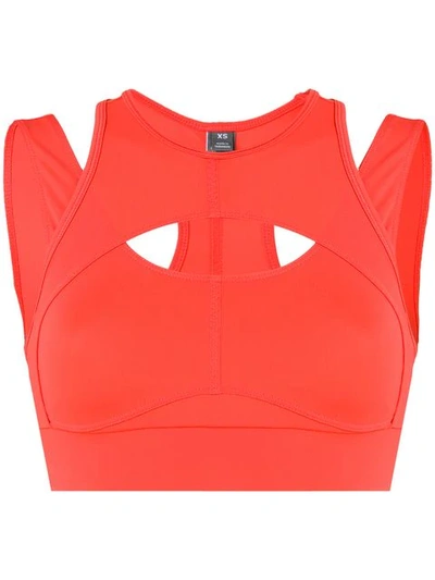 Adidas By Stella Mccartney Cropped Compression Top In Orange