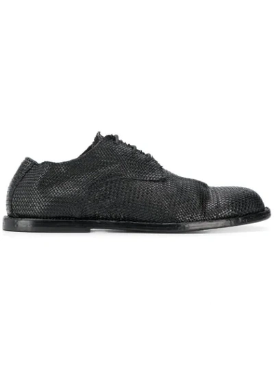Ann Demeulemeester Woven-leather Derby Shoes In 099