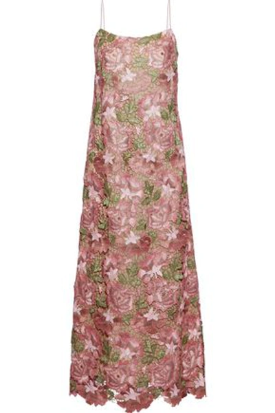 Anna Sui Woman Guipure Lace Gown Blush