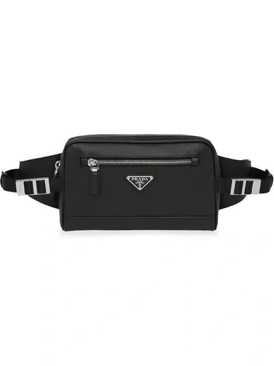 Prada Triangle Logo Belt Bag In Black