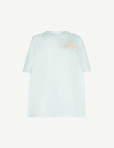 Ambush Logo-print Cotton-jersey T-shirt In Light Blue
