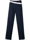 Maison Margiela Belt-bag Wool-twill Track Pants In 470  Blue