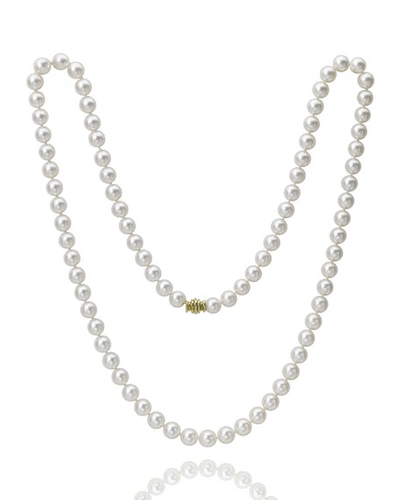 Assael 32" Akoya Cultured 8mm Pearl Necklace With Yellow Gold Clasp
