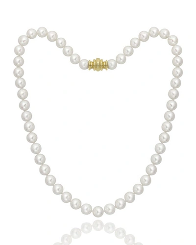 Assael 16" Akoya Cultured 8mm Pearl Necklace With Yellow Gold Clasp