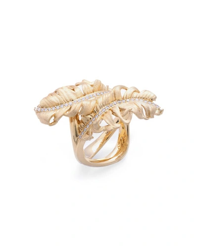Adam Foster Fine Jewelry 18k Diamond 2-feather Ring