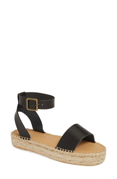 Soludos Cadiz Espadrille Sandal In Black Leather