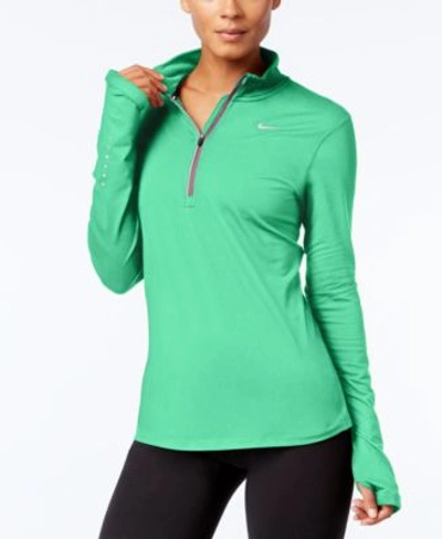 Nike Element Dri-fit Half-zip Running Top In Green Glow | ModeSens