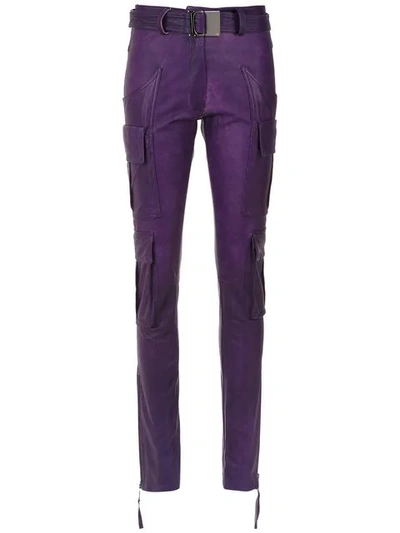Andrea Bogosian Straight Fit Trousers In Purple