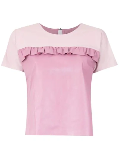 Andrea Bogosian Leather T In Pink