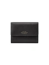 Smythson Panama Cross-grained Leather Purse With Strap In Black