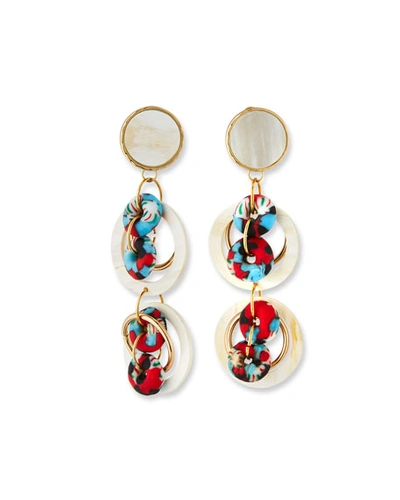 Akola Horn & Glass 2-drop Earrings