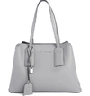 Marc Jacobs The Editor Large Pebbled Leather Tote Bag In Rock Gray/gold