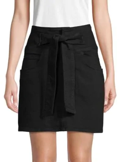 Rebecca Minkoff Callie High-rise Tie-front Short Skirt In Black