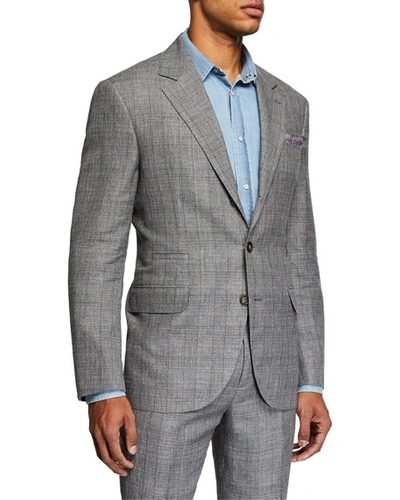 Brunello Cucinelli Men's Plaid Two-piece Suit In Gray