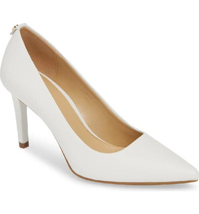 Michael Michael Kors Dorothy Flex Leather Pumps In Optic White Vachetta Leather