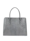 Nancy Gonzalez Textured Crocodile Tote In Grey