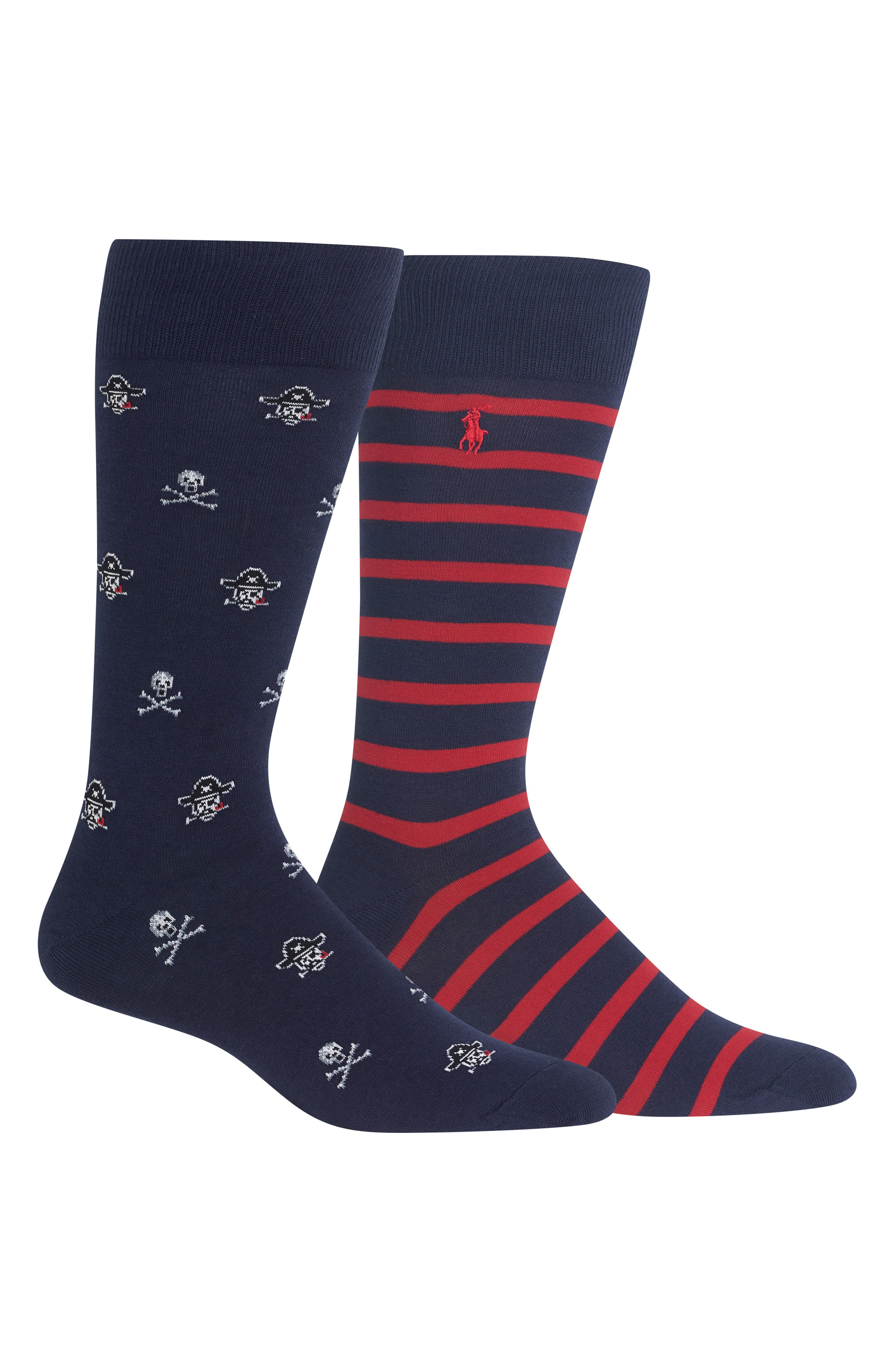 Ralph Lauren 2-Pack Tossed Pirate Skull Socks In Navy | ModeSens
