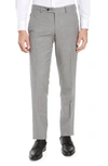 Ted Baker Jerome Flat Front Solid Wool Trousers In Light Grey