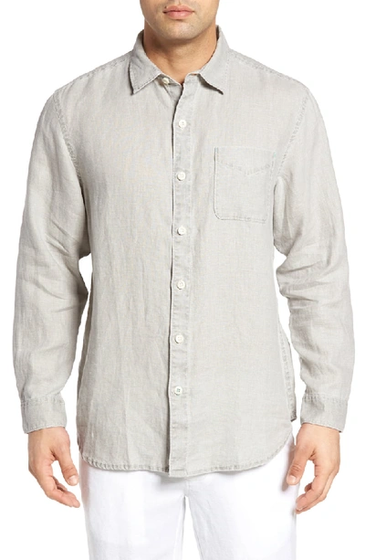 Tommy Bahama 'sea Glass Breezer' Original Fit Linen Shirt In Light Grey
