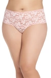 Hanky Panky Cross Dye Lace Retro Thong In Rosita Pink/ Marshmallow