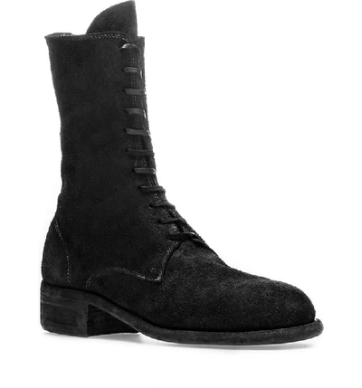 Guidi Tall Lace-up Boot In Black