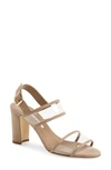 Manolo Blahnik Khan Two Strap Sandal In Taupe Suede