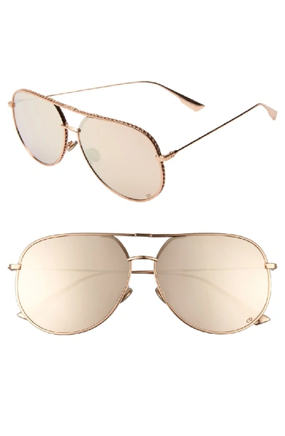 Dior 60mm Aviator Sunglasses - Gold Copper