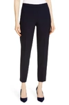 Hugo Boss Tiluna Soft Stretch Side Zip Ponte Trousers In Navy