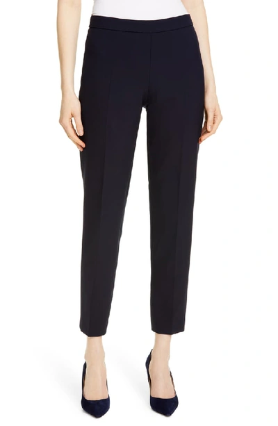 Hugo Boss Tiluna Soft Stretch Side Zip Ponte Trousers In Navy
