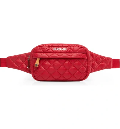 Mz Wallace Metro Belt Bag In Apple Red/silver