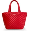 Mz Wallace Medium Metro Quilted Nylon Tote In Apple