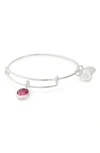 Alex And Ani Color Code Adjustable Wire Bangle In October - Rose/ Silver