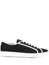 Prada Avenue Low-top Canvas Trainers In Nero+bianco