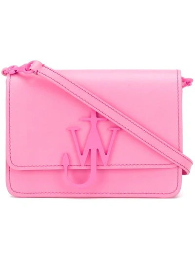 Jw Anderson Anchor Logo Leather Cross-body Bag In Pink