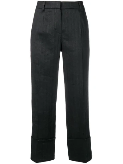 Brunello Cucinelli Crop Length Trousers In Black