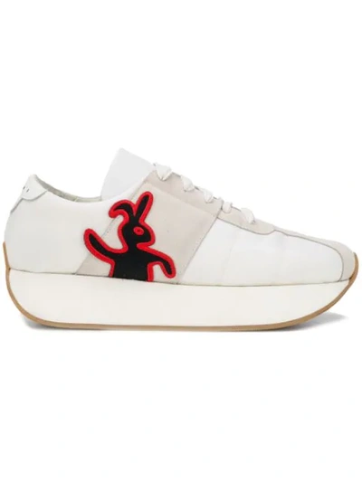 Marni Rabbit Patch Sneakers In White