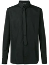 Neil Barrett Tie Detailed Shirt In Black