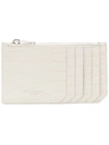 Saint Laurent Fragments Zipped Card Case In White