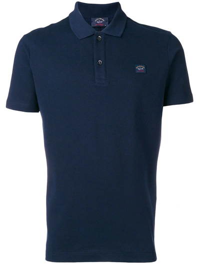 Paul & Shark Logo Patch Polo Shirt In Blue