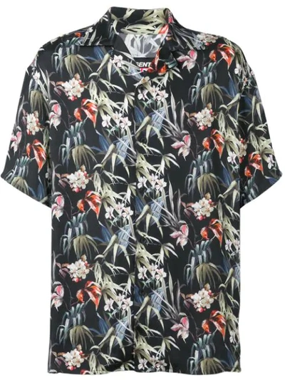 Represent Graphic-print Crepe Shirt In Black,white,green