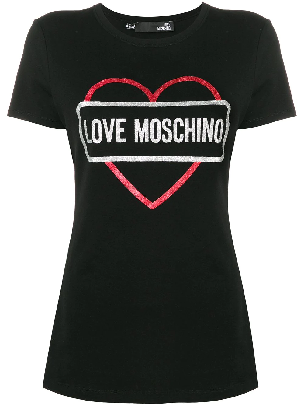 Love Moschino Logo Heart Print T-Shirt - Black | ModeSens