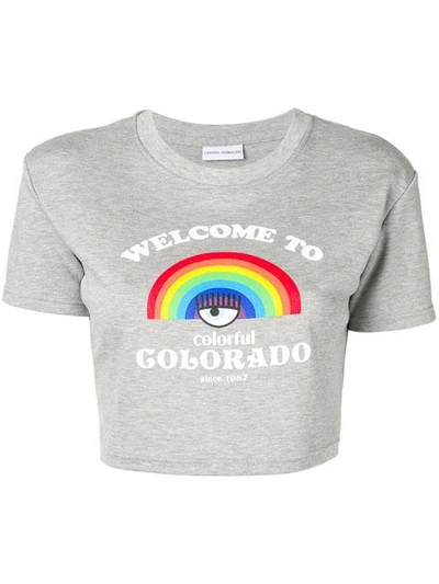 Chiara Ferragni Welcome To Colorado T-shirt In Grey