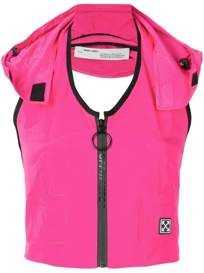 Off-white Sporty Gilet Top In Red