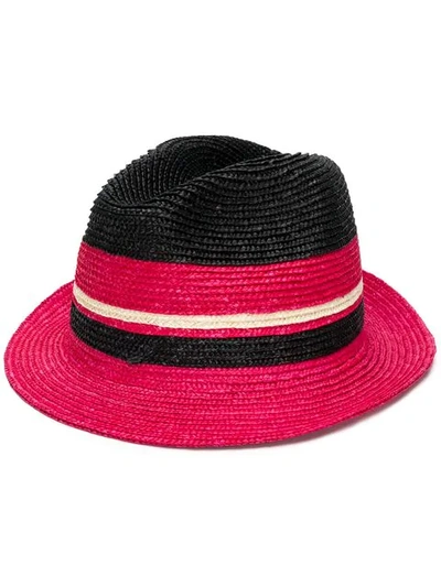 Prada Woven Fedora In Black