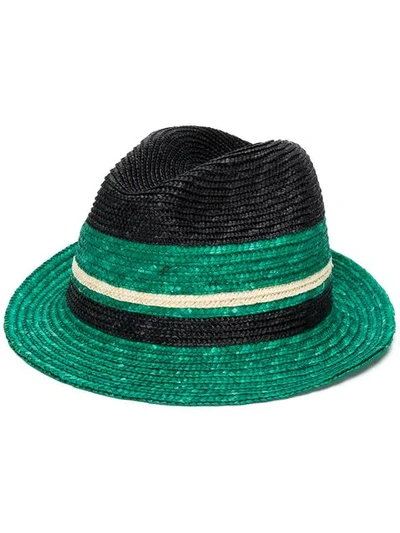 Prada Woven Fedora In Black