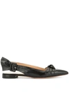 Francesco Russo Leather Ballerina Shoes In Black